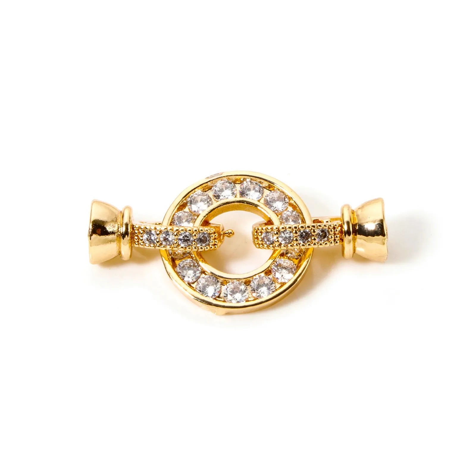 Gold Magnetic Clasps for Jewelry A set of gold-plated magnetic clasps with elegant and varied designs (circle, oval, flower, and bow). Ideal for necklaces and bracelets, they ensure practicality and a sophisticated finish to your handmade pieces.