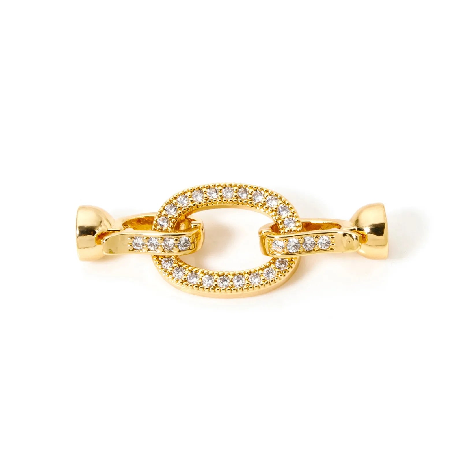 Gold Magnetic Clasps for Jewelry A set of gold-plated magnetic clasps with elegant and varied designs (circle, oval, flower, and bow). Ideal for necklaces and bracelets, they ensure practicality and a sophisticated finish to your handmade pieces.