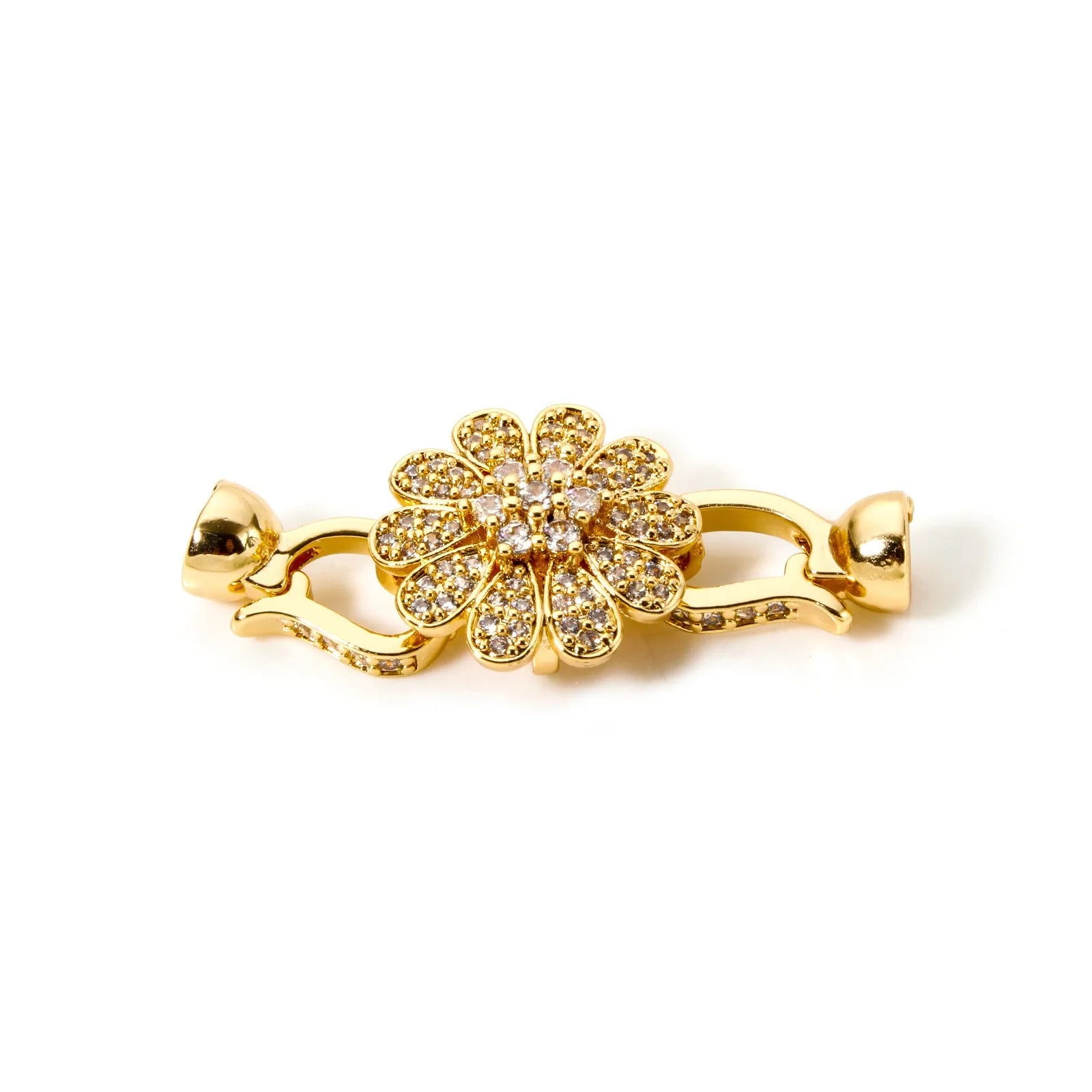 Gold Magnetic Clasps for Jewelry A set of gold-plated magnetic clasps with elegant and varied designs (circle, oval, flower, and bow). Ideal for necklaces and bracelets, they ensure practicality and a sophisticated finish to your handmade pieces.