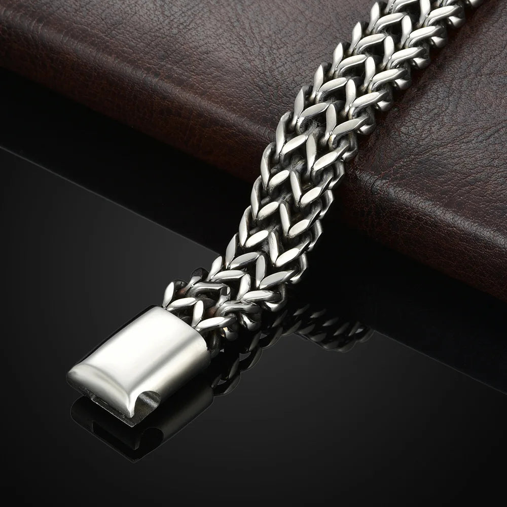 Men's Stainless Steel Bracelet Modern and durable, this stainless steel bracelet features a braided design, a secure magnetic clasp, and the perfect fit for everyday comfort and style.