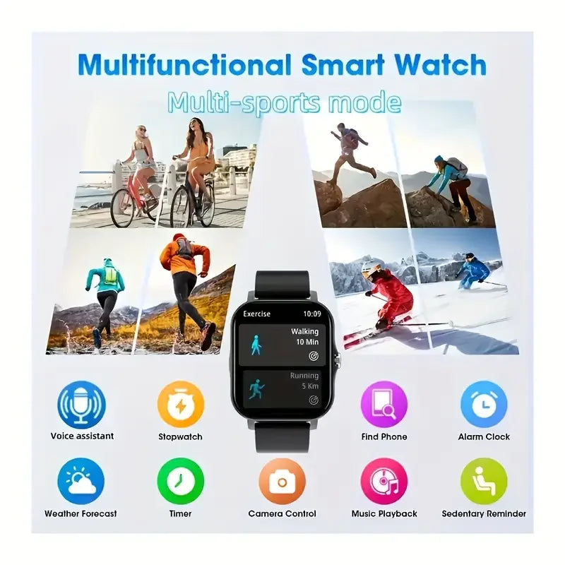 2025 Smart Watch Men Women 2.01 Inch HD Screen Answer Call Message View Sport Modes