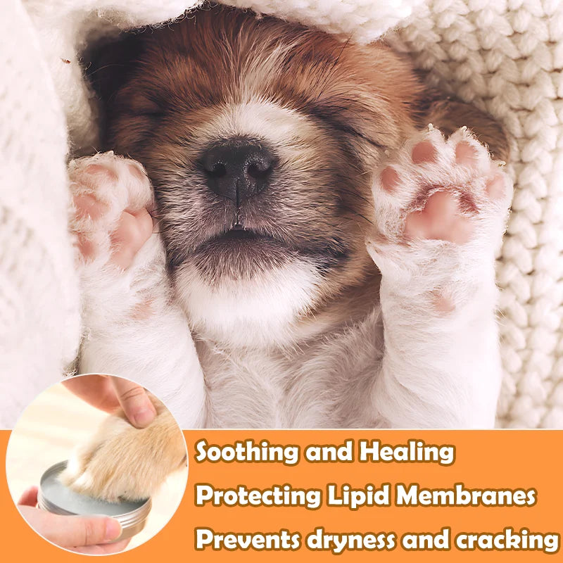 Natural moisturizing cream for dog paws, helps your pet feel more comfortable.