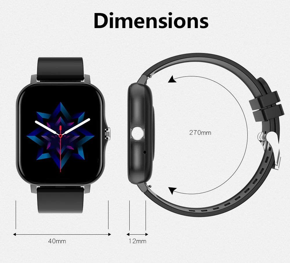 This modern smartwatch offers Bluetooth calling, music playback, and customizable watch faces. Ideal for those seeking practicality and style in their everyday lives, with colorful watch faces and smart features to make your routine easier.
