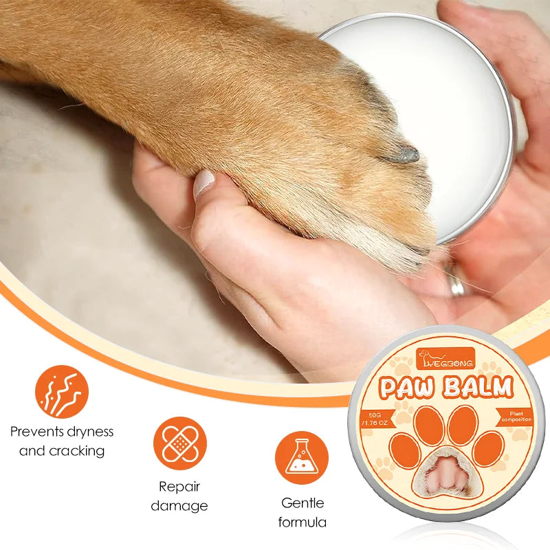 Natural moisturizing cream for dog paws, helps your pet feel more comfortable.