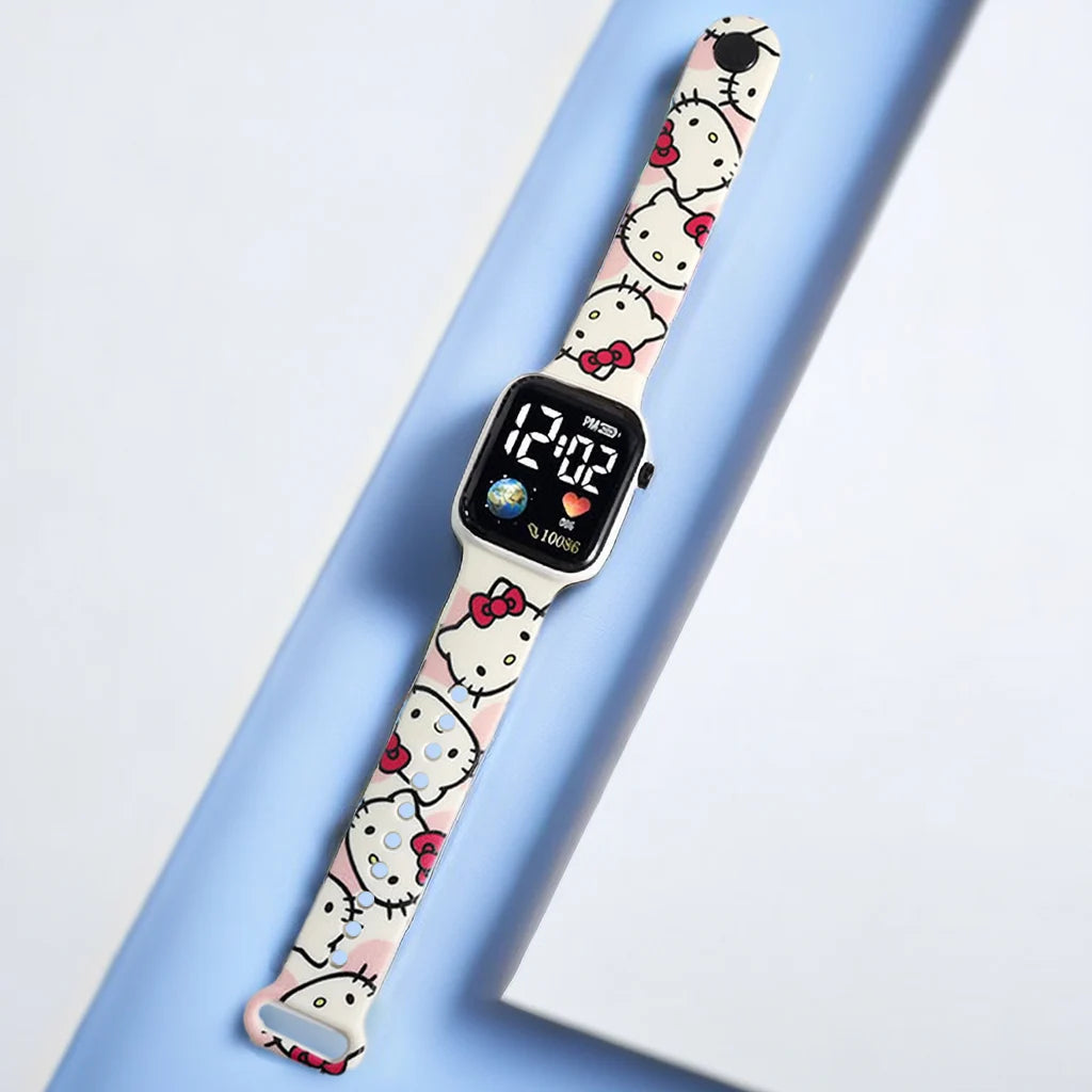 Printed Children's Watch Fun and stylish, this digital children's watch comes with a strap printed with cute characters, perfect for accompanying children's daily lives with lots of color and joy.