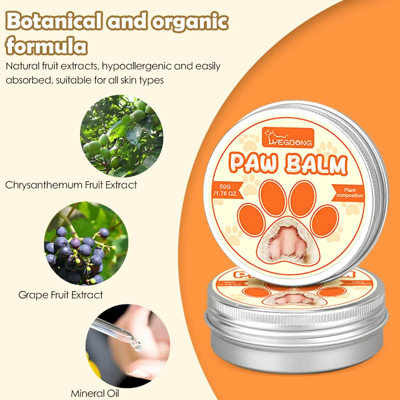 Natural moisturizing cream for dog paws, helps your pet feel more comfortable.