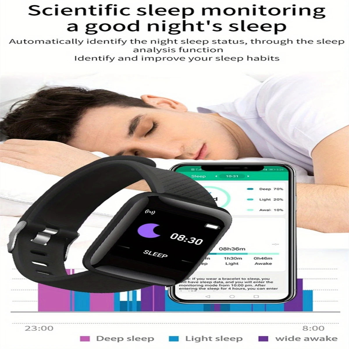 Smart Watch Men Women Wristwatch Message Fitness Tracker Electronic Watch for Android iOS