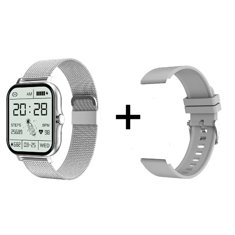 This modern smartwatch offers Bluetooth calling, music playback, and customizable watch faces. Ideal for those seeking practicality and style in their everyday lives, with colorful watch faces and smart features to make your routine easier.