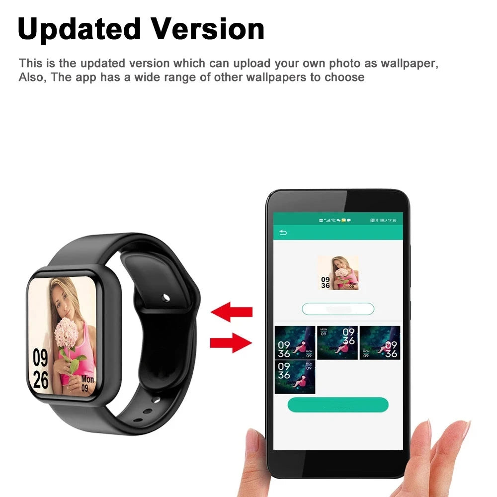 Smart Watch Men Women Wristwatch Message Fitness Tracker Electronic Watch for Android iOS
