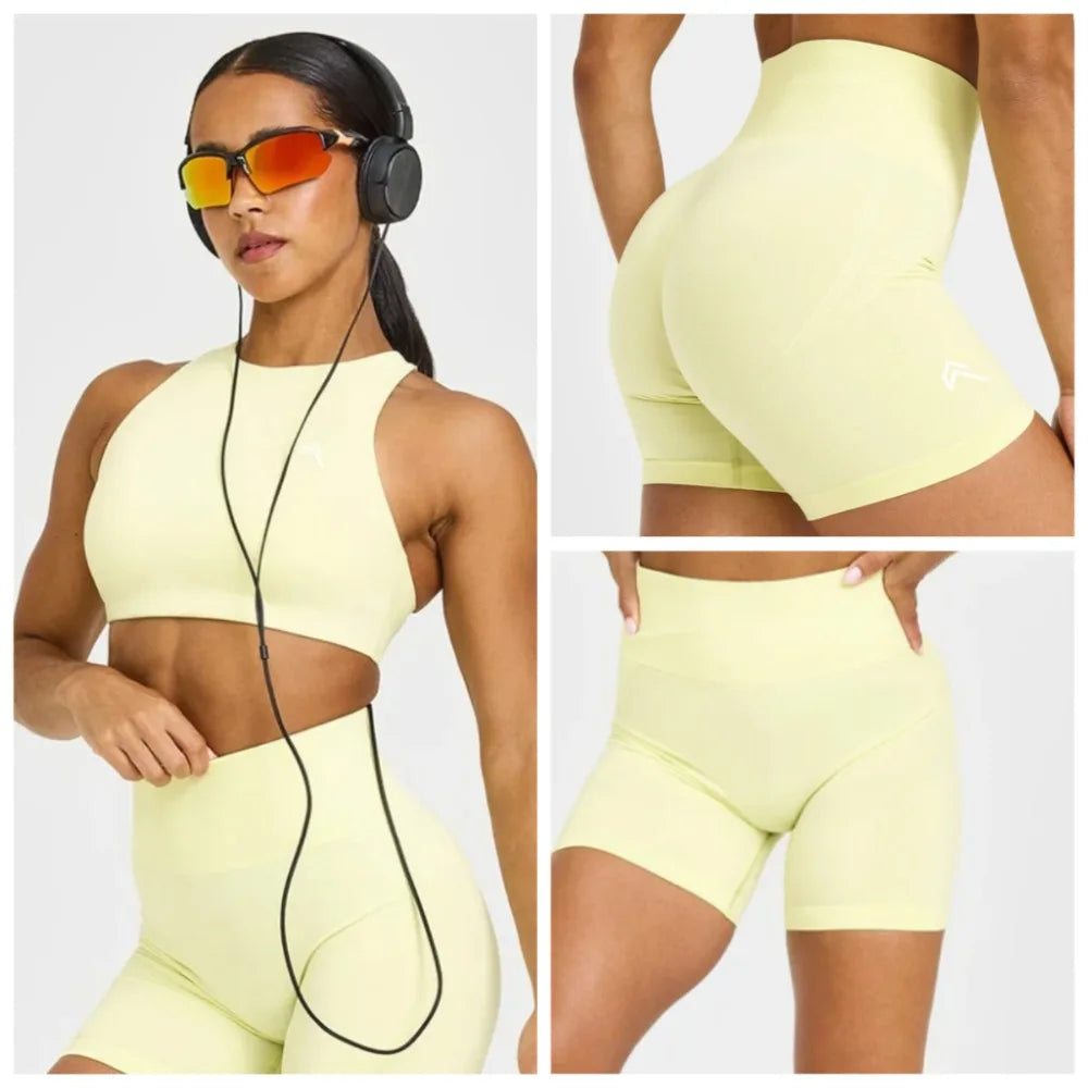 New European and American High-quality Women's Shorts Seamless Peach Hip Lift Abdominal Fitness Women's Shorts