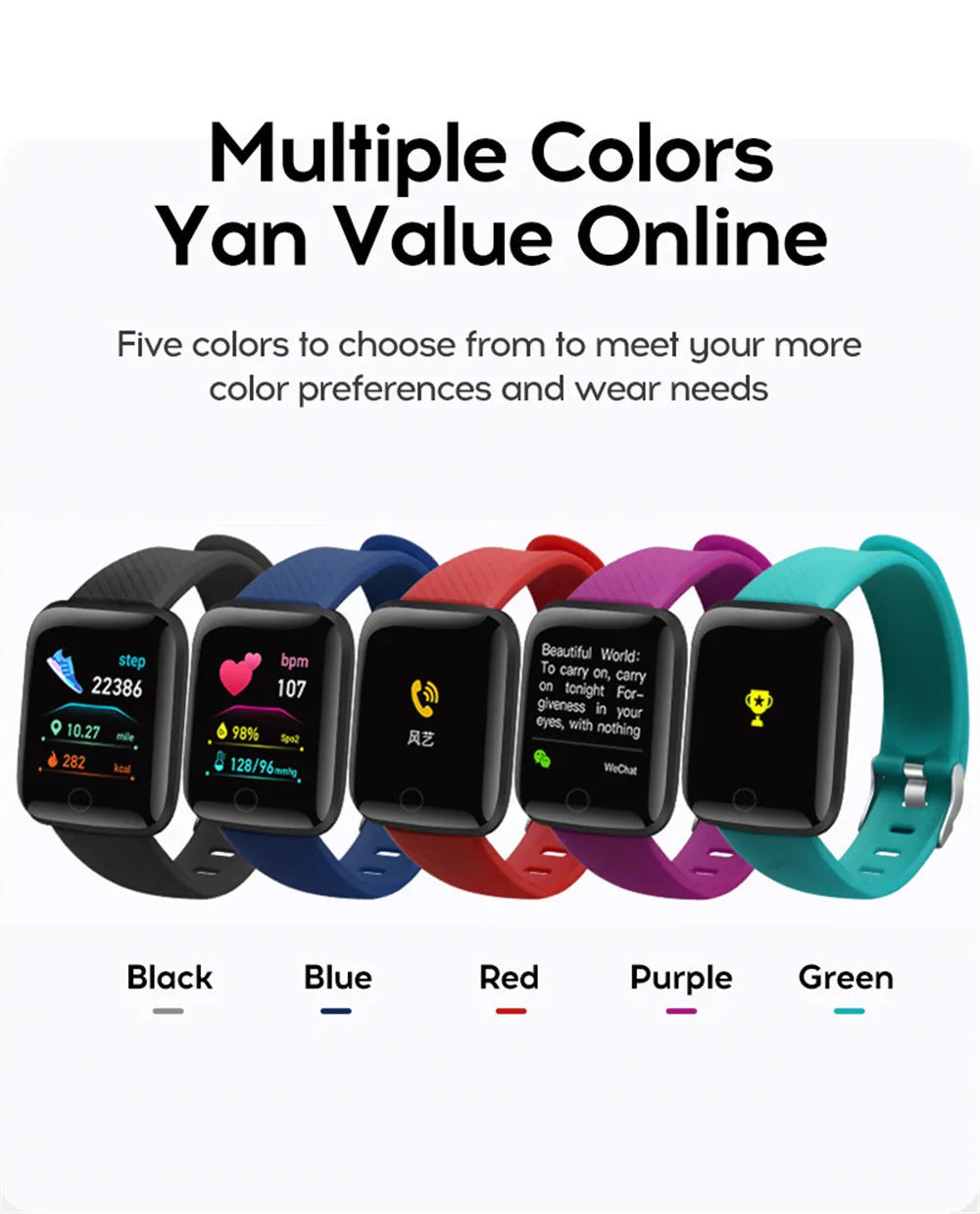 Smart Watch Men Women Wristwatch Message Fitness Tracker Electronic Watch for Android iOS