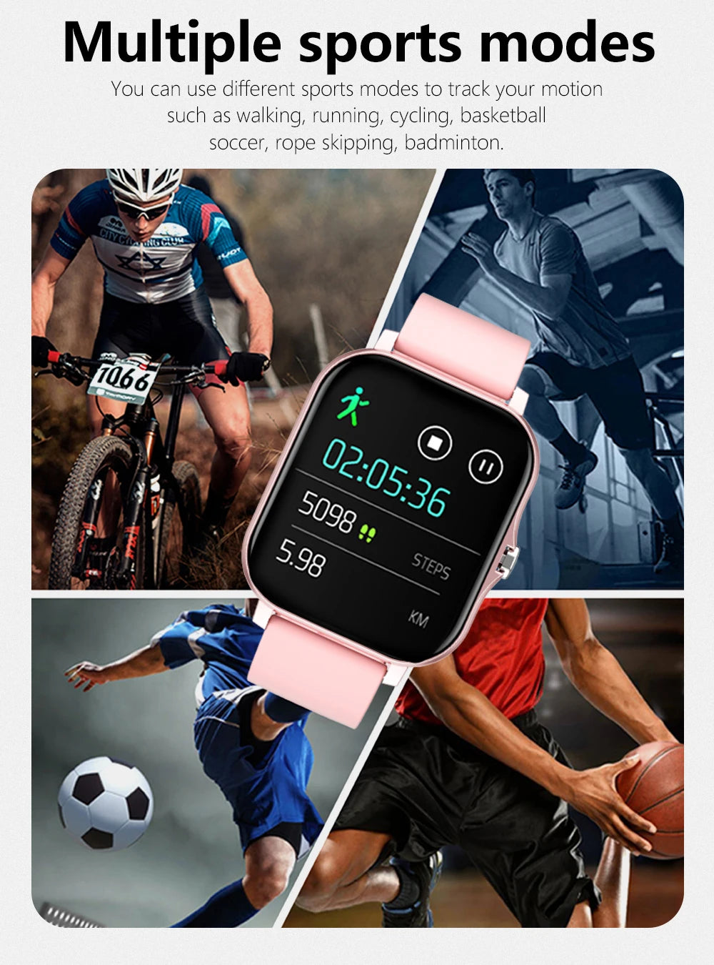 This modern smartwatch offers Bluetooth calling, music playback, and customizable watch faces. Ideal for those seeking practicality and style in their everyday lives, with colorful watch faces and smart features to make your routine easier.