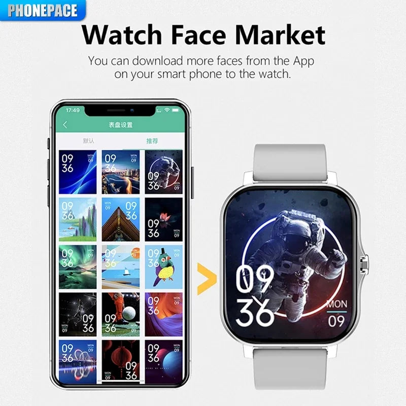 This modern smartwatch offers Bluetooth calling, music playback, and customizable watch faces. Ideal for those seeking practicality and style in their everyday lives, with colorful watch faces and smart features to make your routine easier.