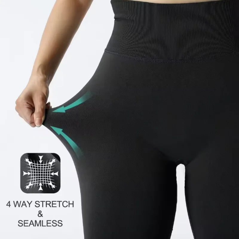 Women's Sports Yoga Leggings Seamless, high-waisted leggings with stretchy fabric that shapes the body and offers maximum comfort. Ideal for yoga, workouts, or everyday wear with style and practicality.