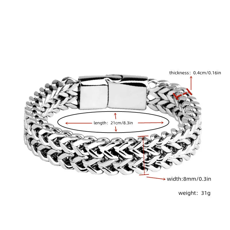 Men's Stainless Steel Bracelet Modern and durable, this stainless steel bracelet features a braided design, a secure magnetic clasp, and the perfect fit for everyday comfort and style.